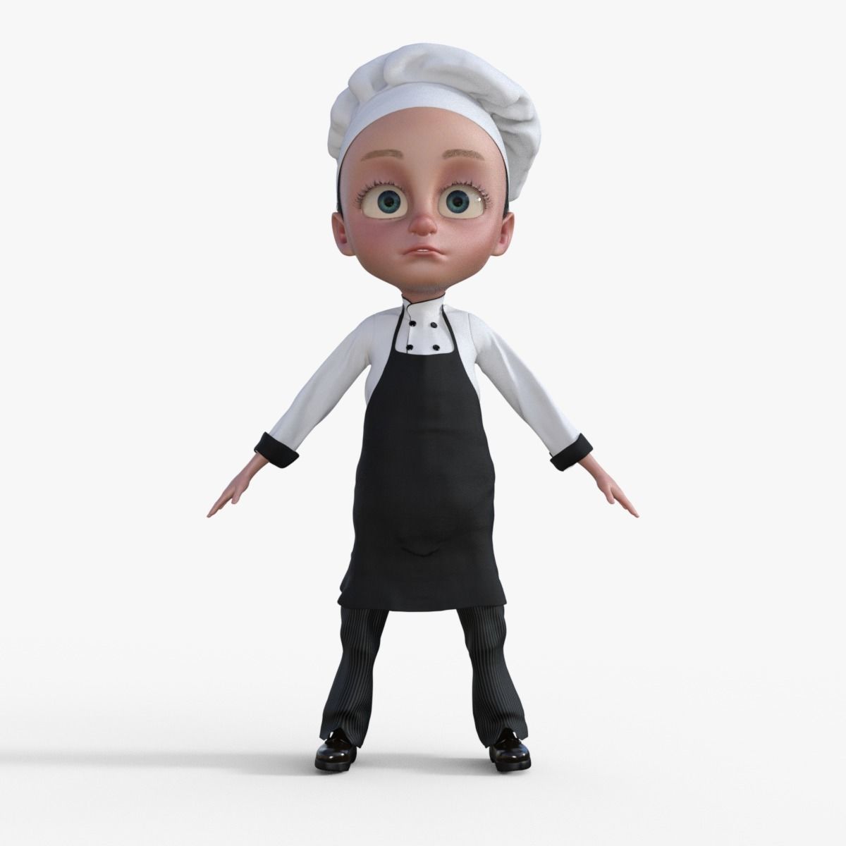 Cartoon Chef Rigged 3D model_8