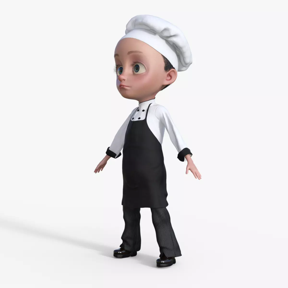 Cartoon Chef Rigged 3D model_0