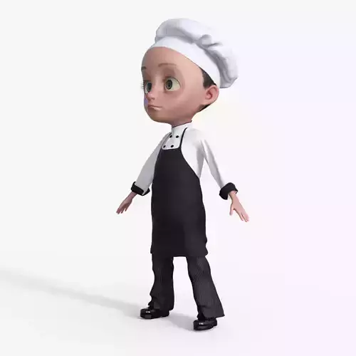 Cartoon Chef Rigged 3D model