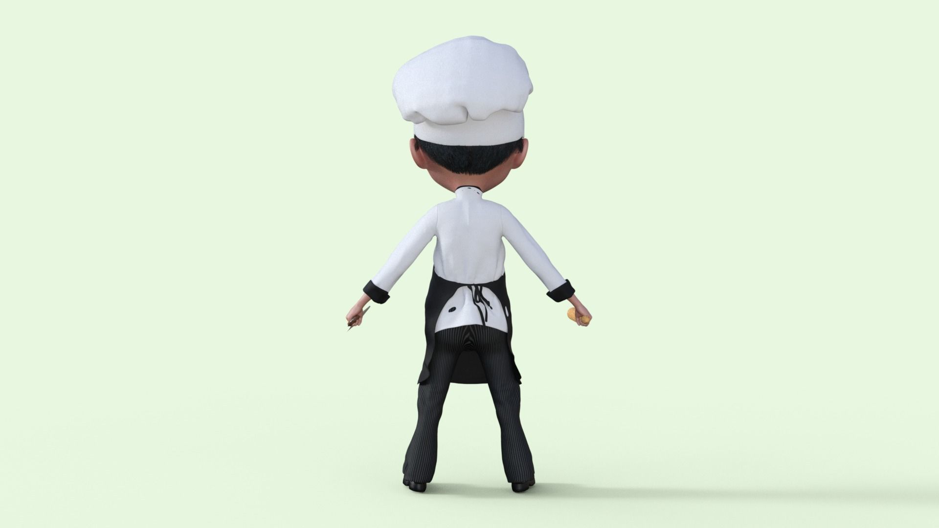 Cartoon Chef Rigged 3D model_28