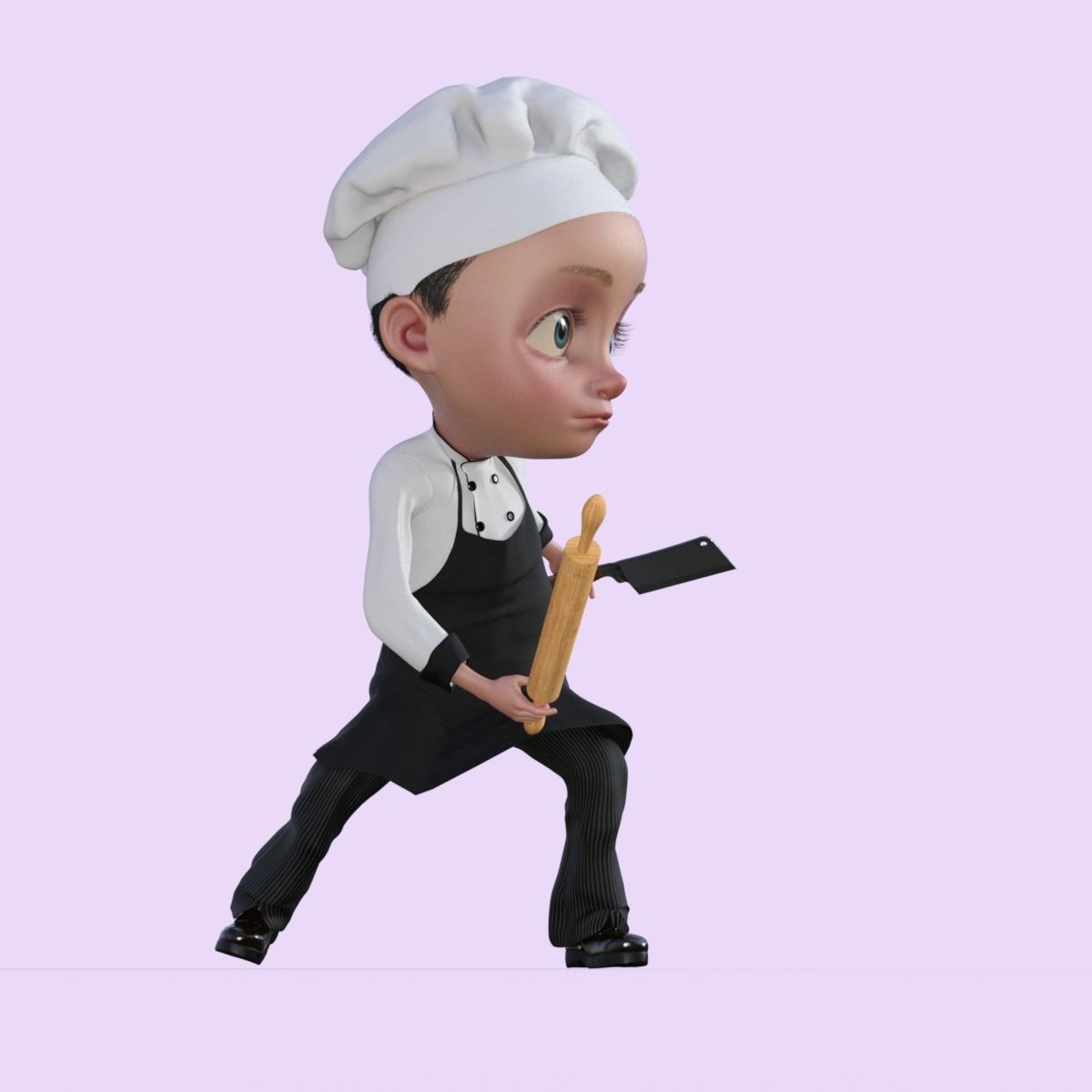 Cartoon Chef Rigged 3D model_13