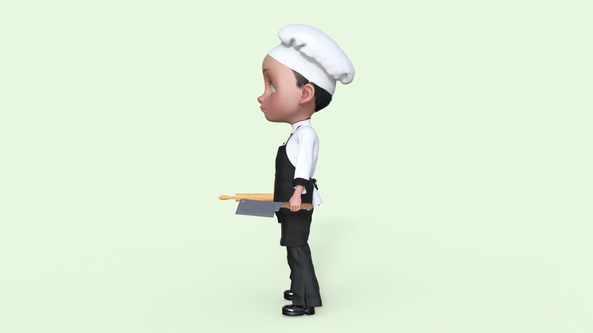 Cartoon Chef Rigged 3D model_26