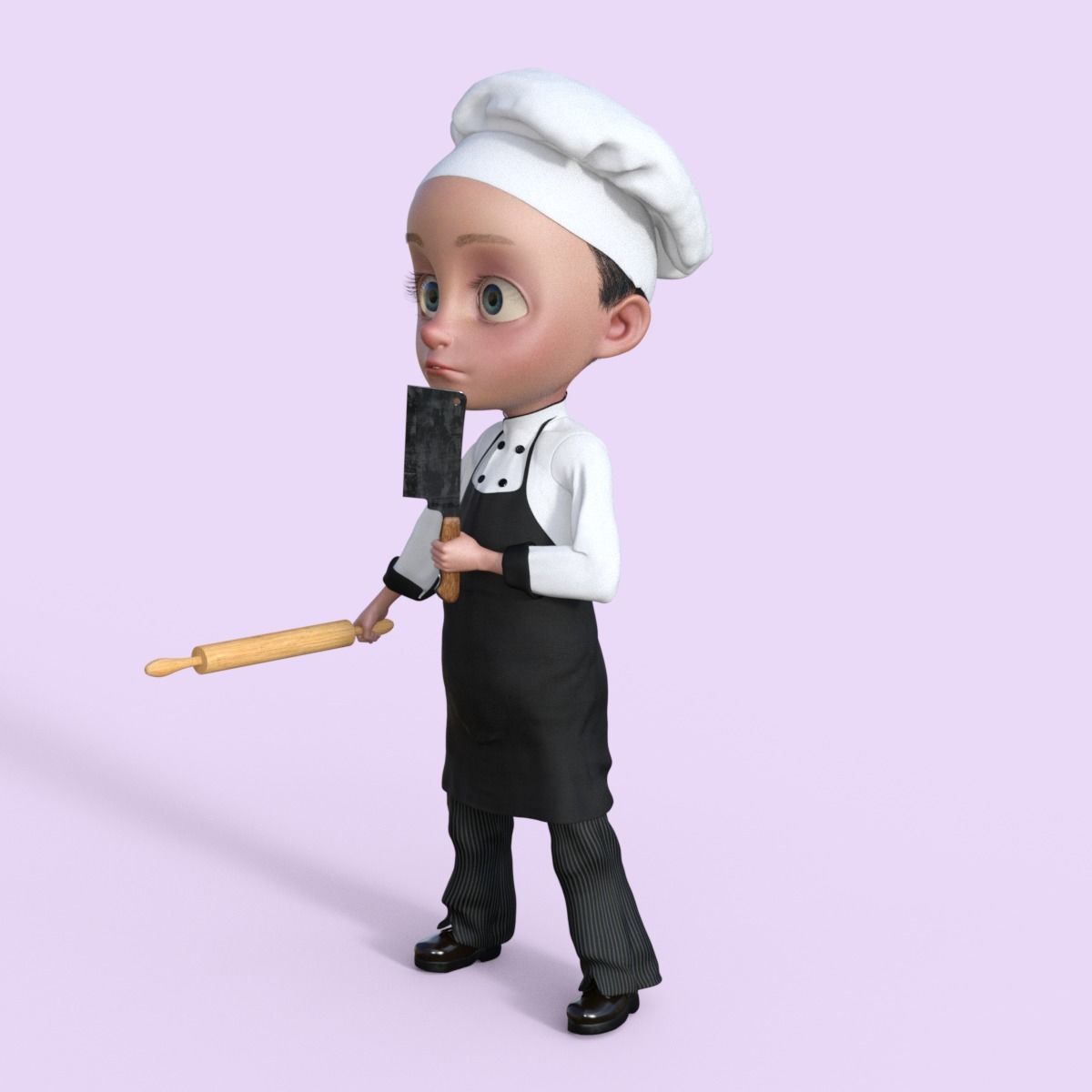 Cartoon Chef Rigged 3D model_19