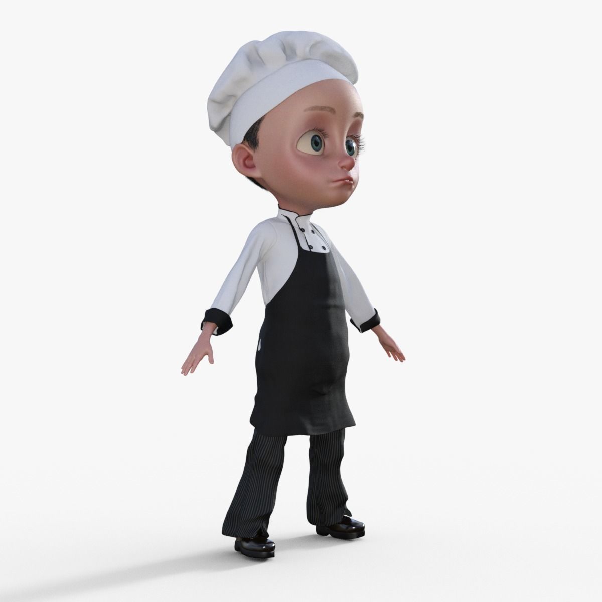 Cartoon Chef Rigged 3D model_7