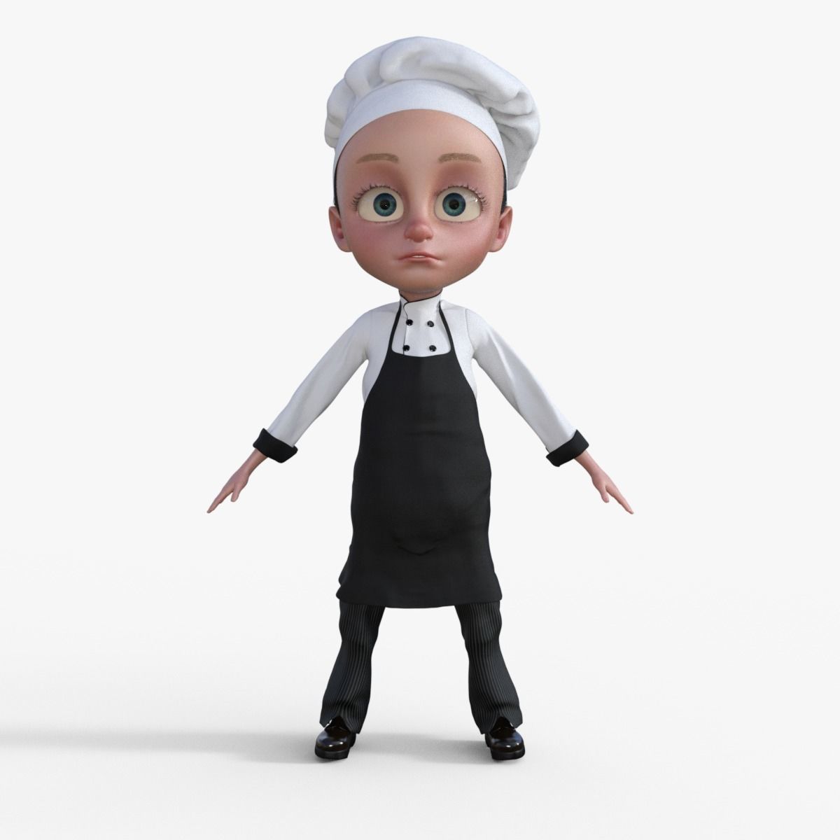 Cartoon Chef Rigged 3D model_1