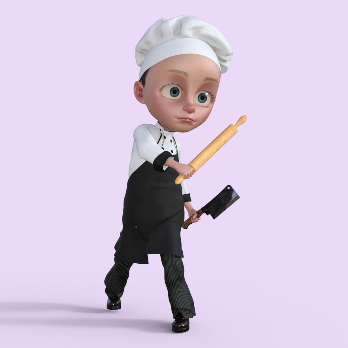 Cartoon Chef Rigged 3D model_18