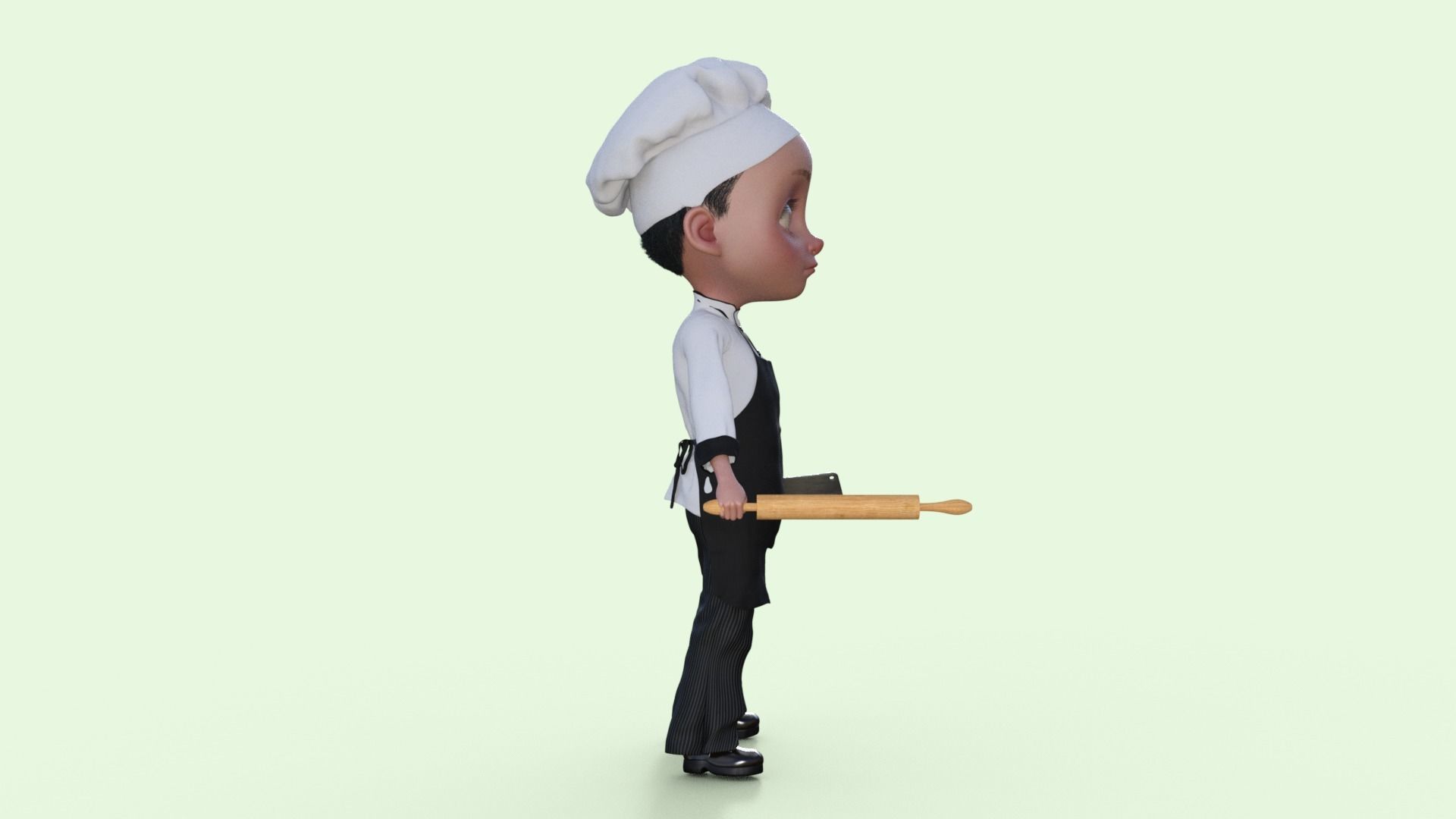 Cartoon Chef Rigged 3D model_30