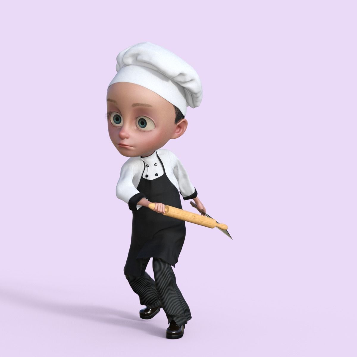 Cartoon Chef Rigged 3D model_12