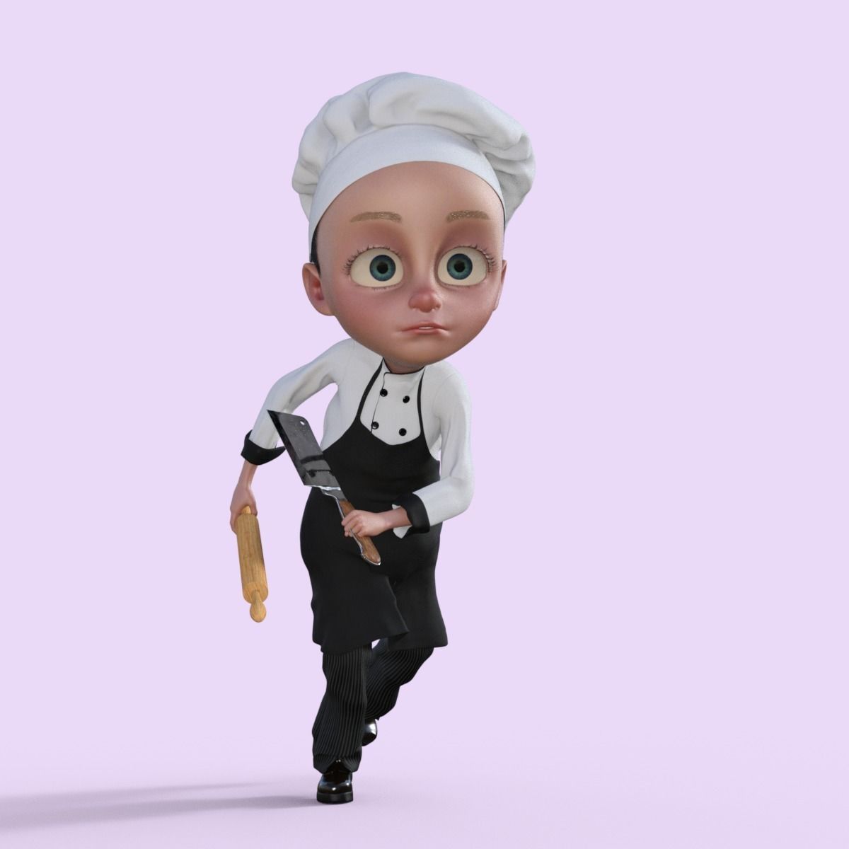Cartoon Chef Rigged 3D model_14