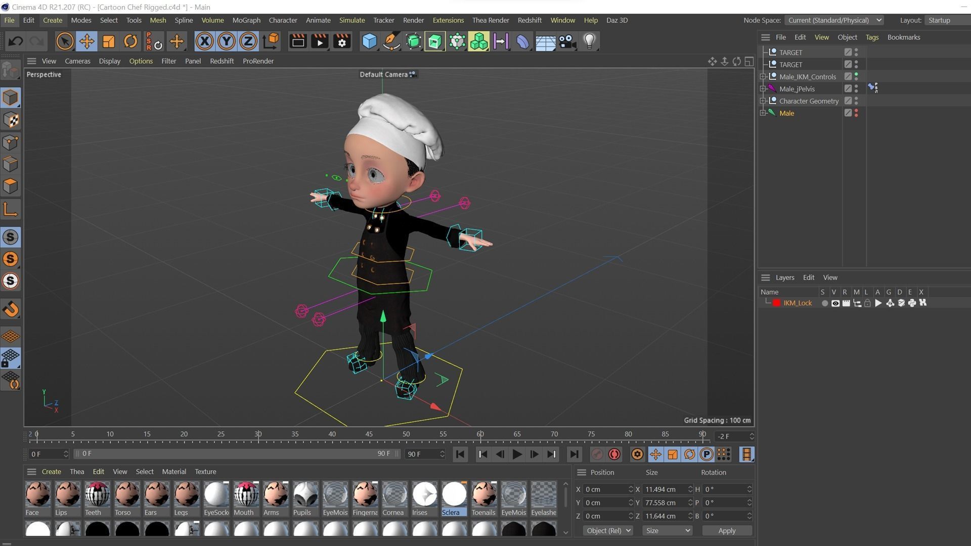 Cartoon Chef Rigged 3D model_36
