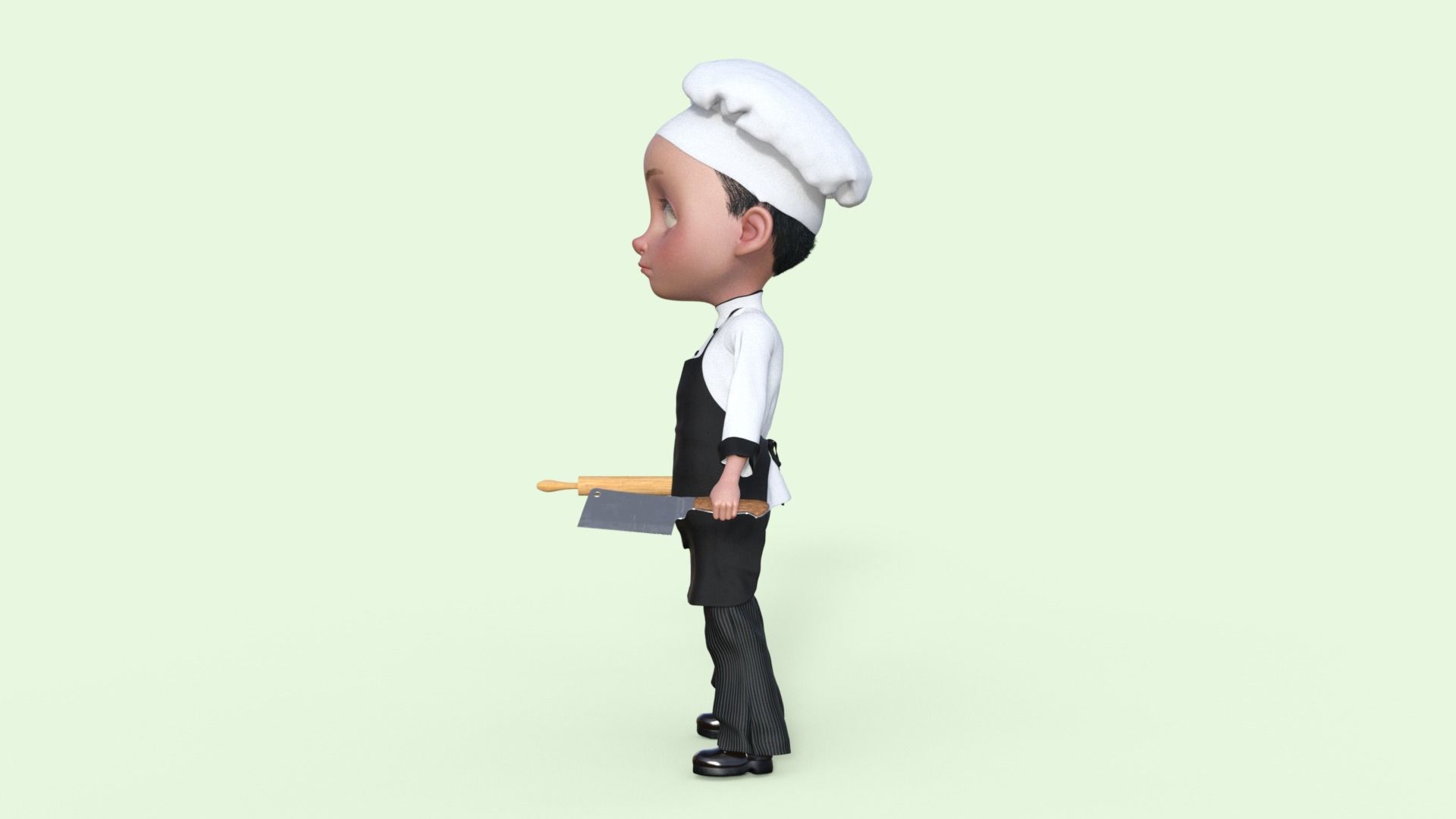 Cartoon Chef Rigged 3D model_34