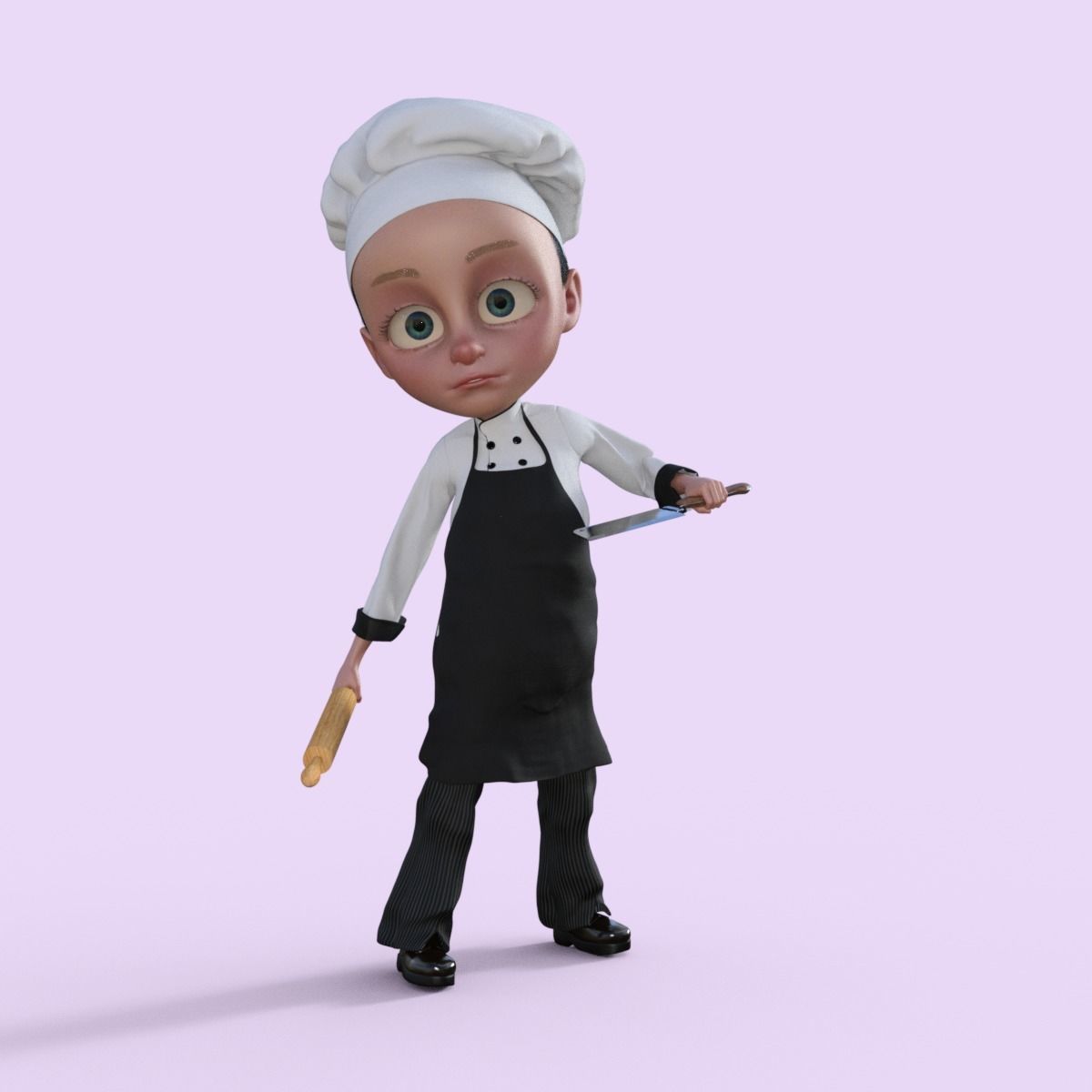 Cartoon Chef Rigged 3D model_17