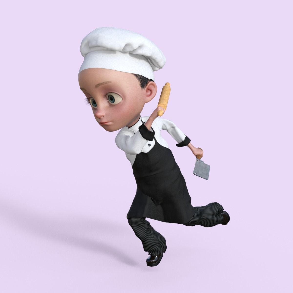 Cartoon Chef Rigged 3D model_22