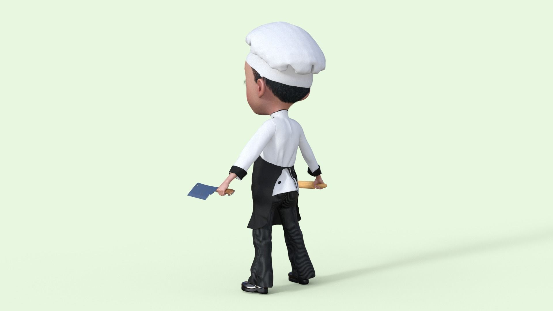 Cartoon Chef Rigged 3D model_35