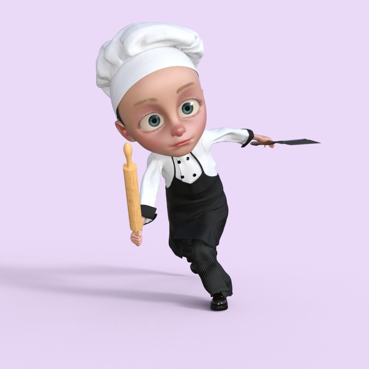 Cartoon Chef Rigged 3D model_23