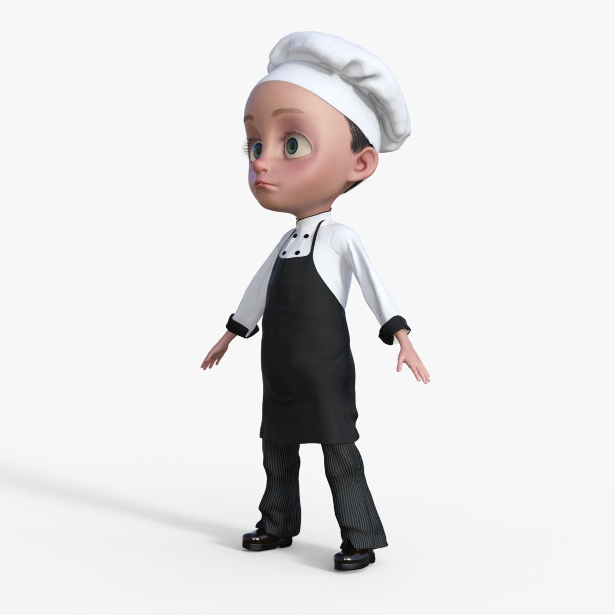 Cartoon Chef Rigged 3D model_9