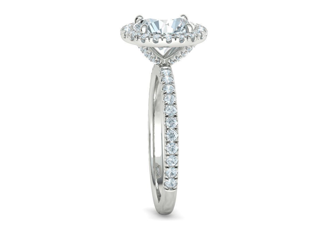 2ct Round Halo Pave Setting Engagement Ring 3dmodel 3D print model_24