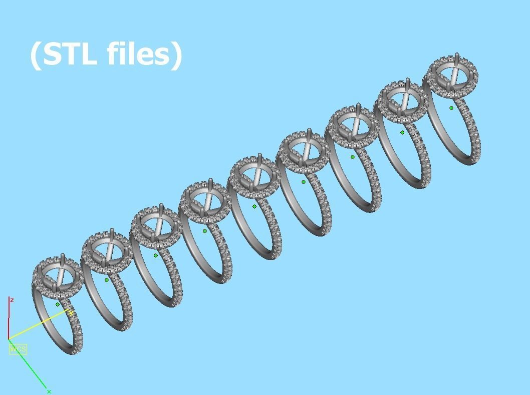 2ct Round Halo Pave Setting Engagement Ring 3dmodel 3D print model_40