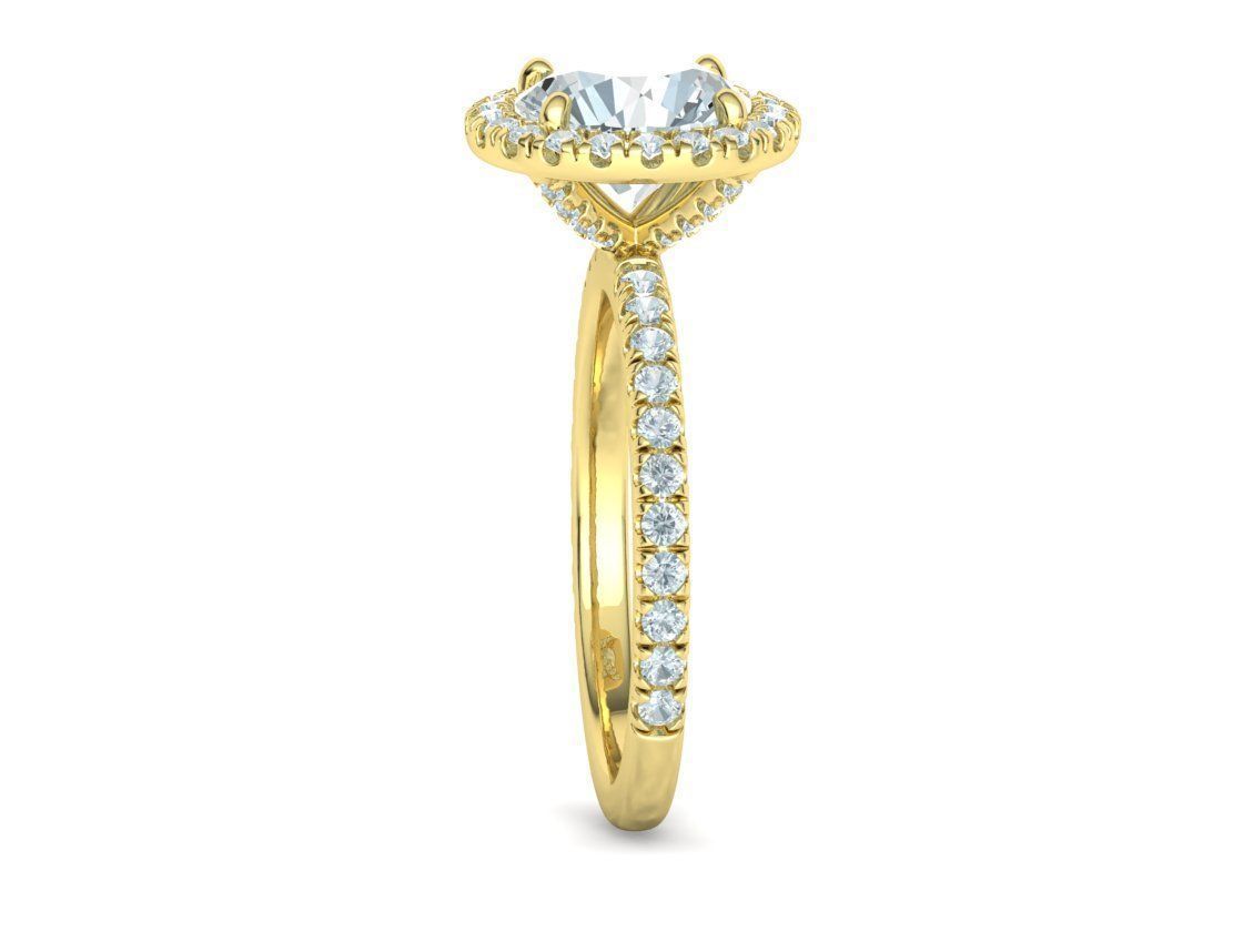 2ct Round Halo Pave Setting Engagement Ring 3dmodel 3D print model_23