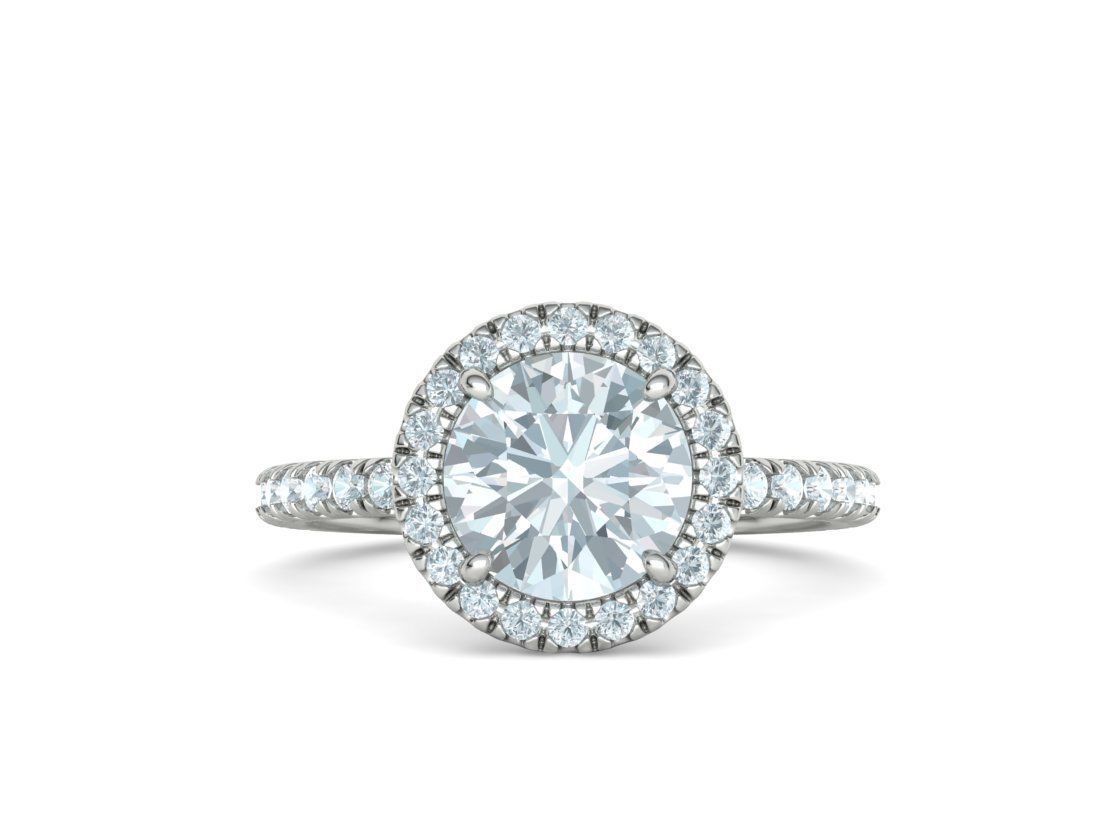 2ct Round Halo Pave Setting Engagement Ring 3dmodel 3D print model_33