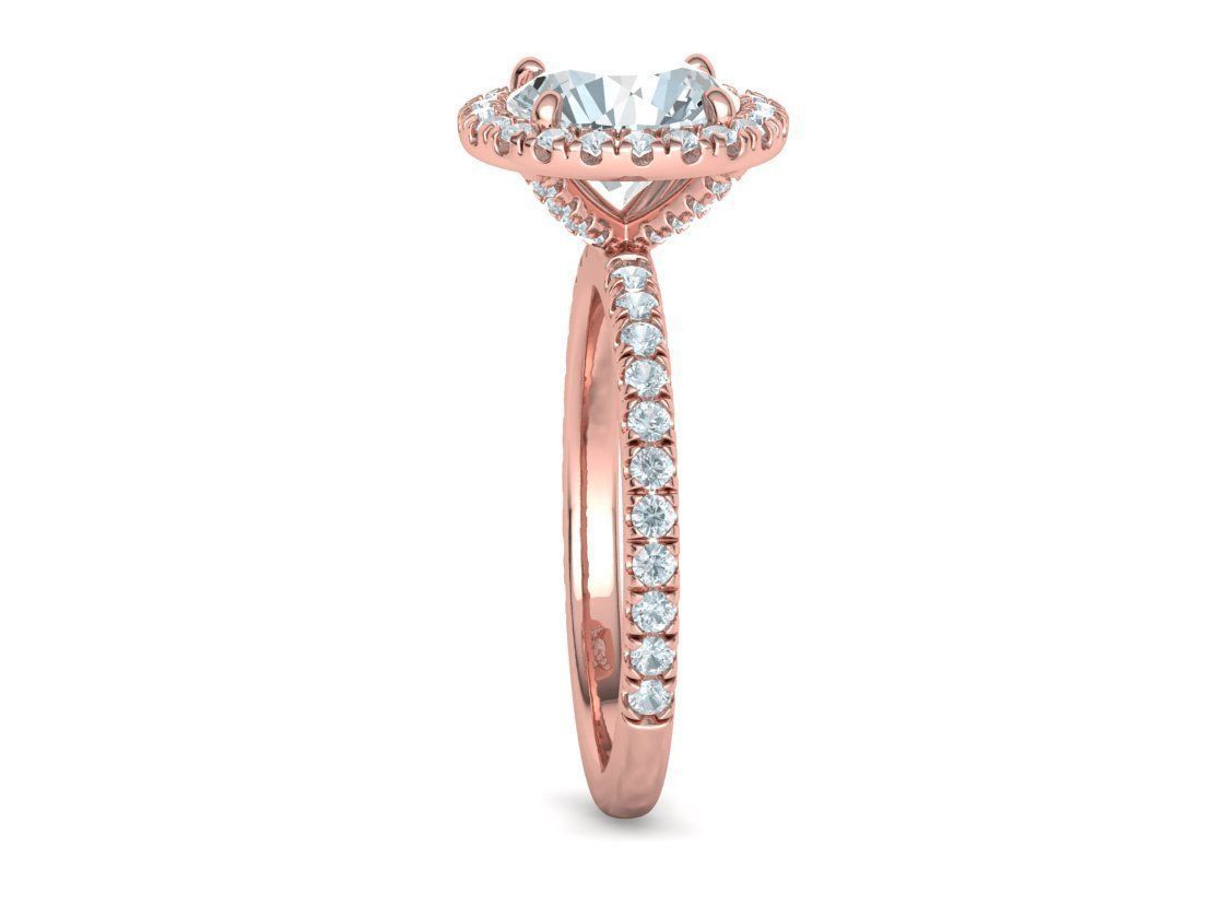 2ct Round Halo Pave Setting Engagement Ring 3dmodel 3D print model_22