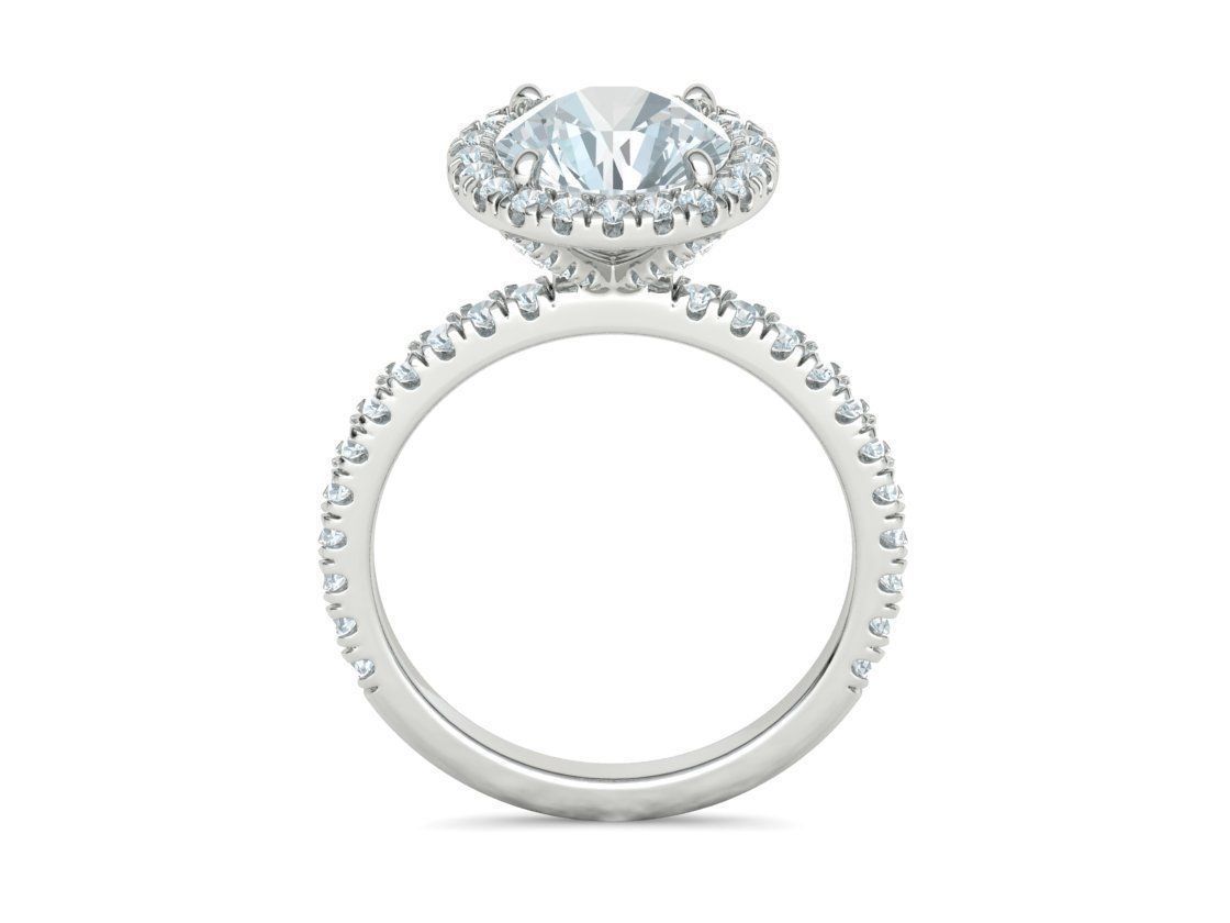 2ct Round Halo Pave Setting Engagement Ring 3dmodel 3D print model_18