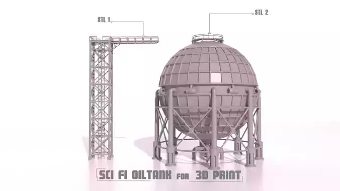 Sci-fi OilTank for 3Dprint 3D print model