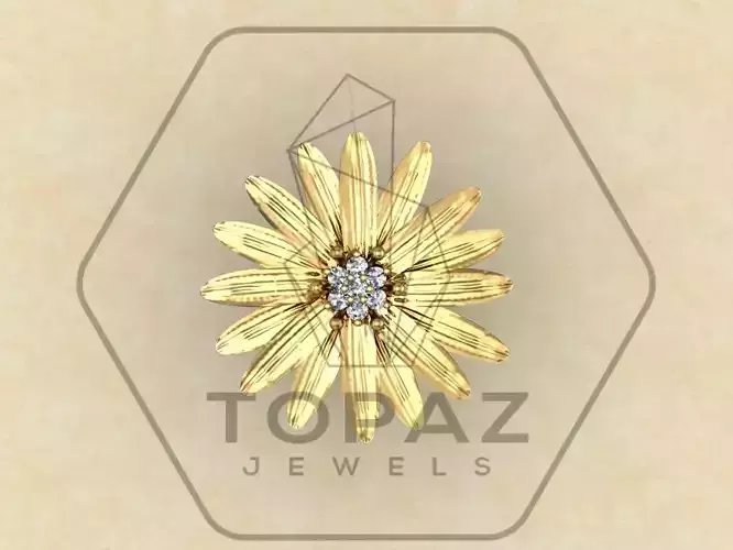 Daisy Flower Pendant-Earring 3d print model