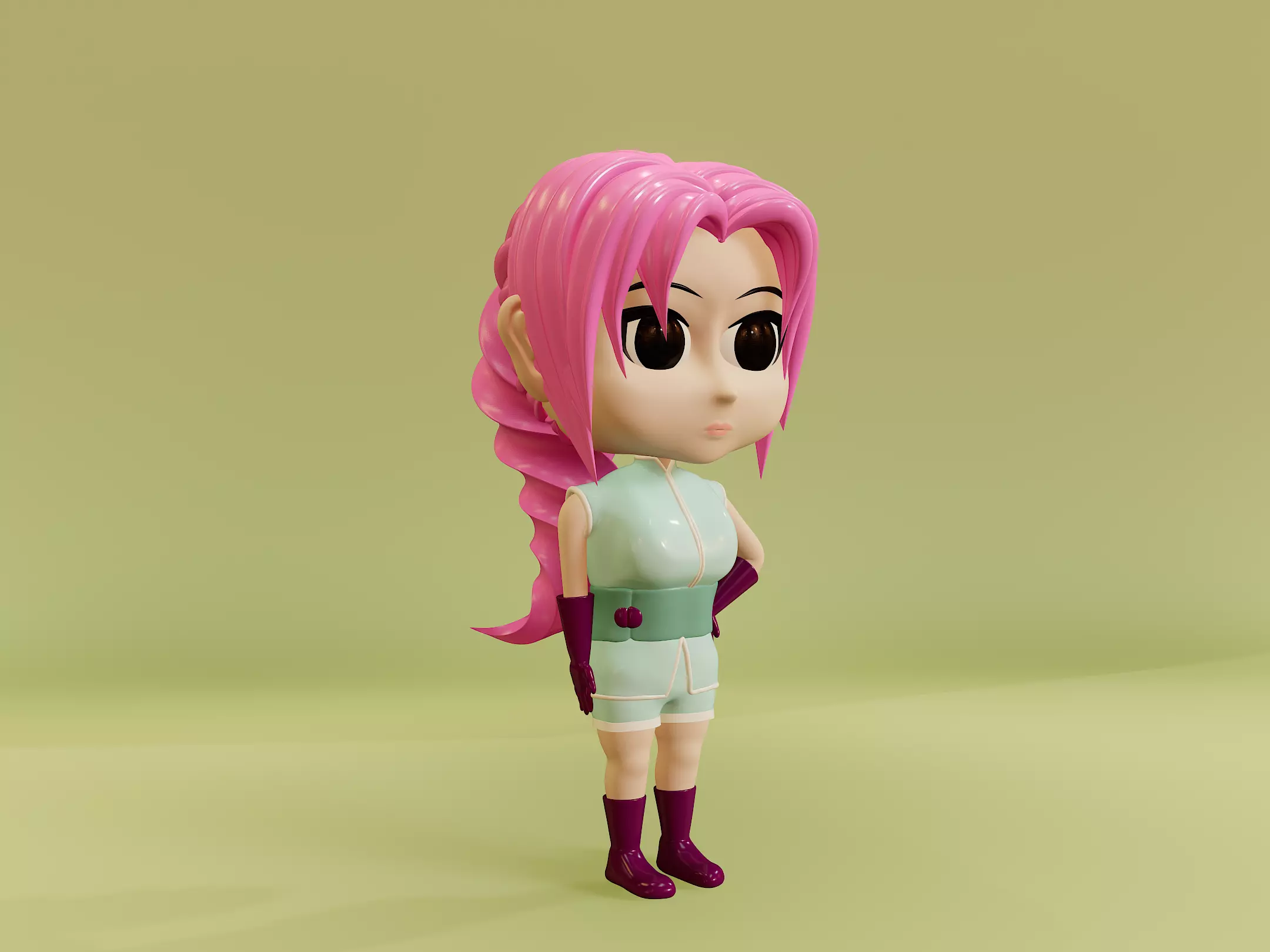 3D character chibi style anime Free 3D model