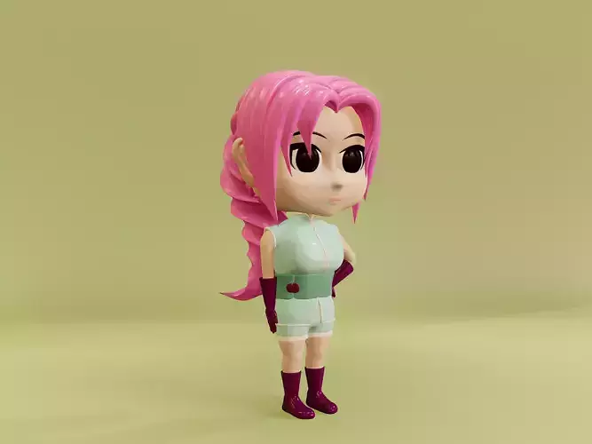 3D character chibi style anime