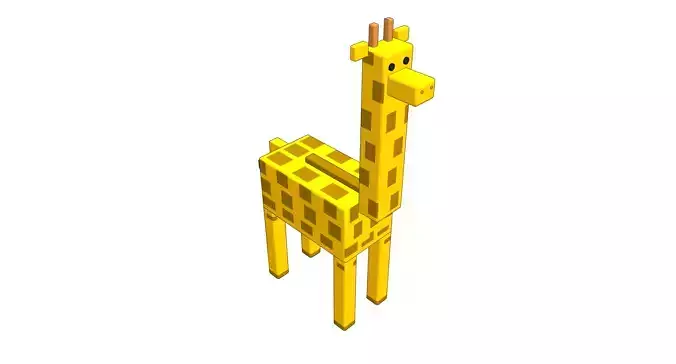 Giraffe Voxel 3d