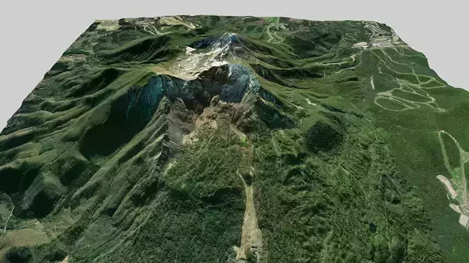 Mountain landscape Volcano Bandai Japan 3D model