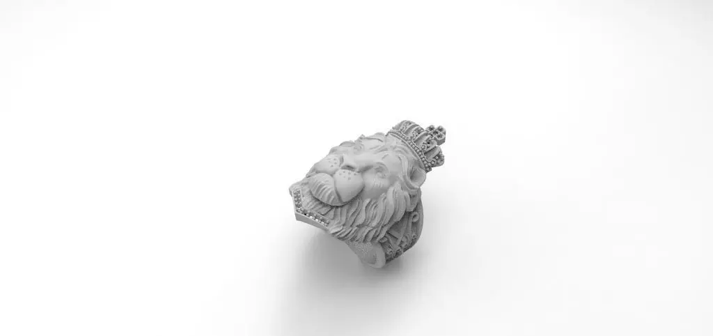 anillo leon corona  3D print model_0