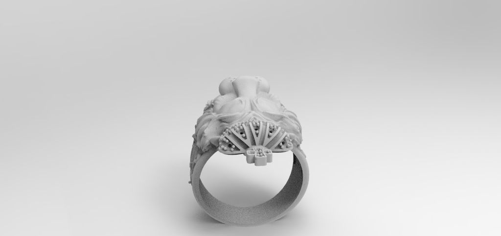 anillo leon corona  3D print model_3