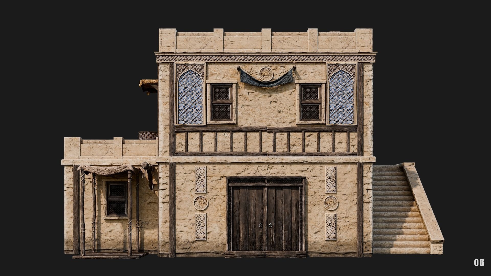 05-08 - Arabic Houses 4K Low-poly 3D model_16