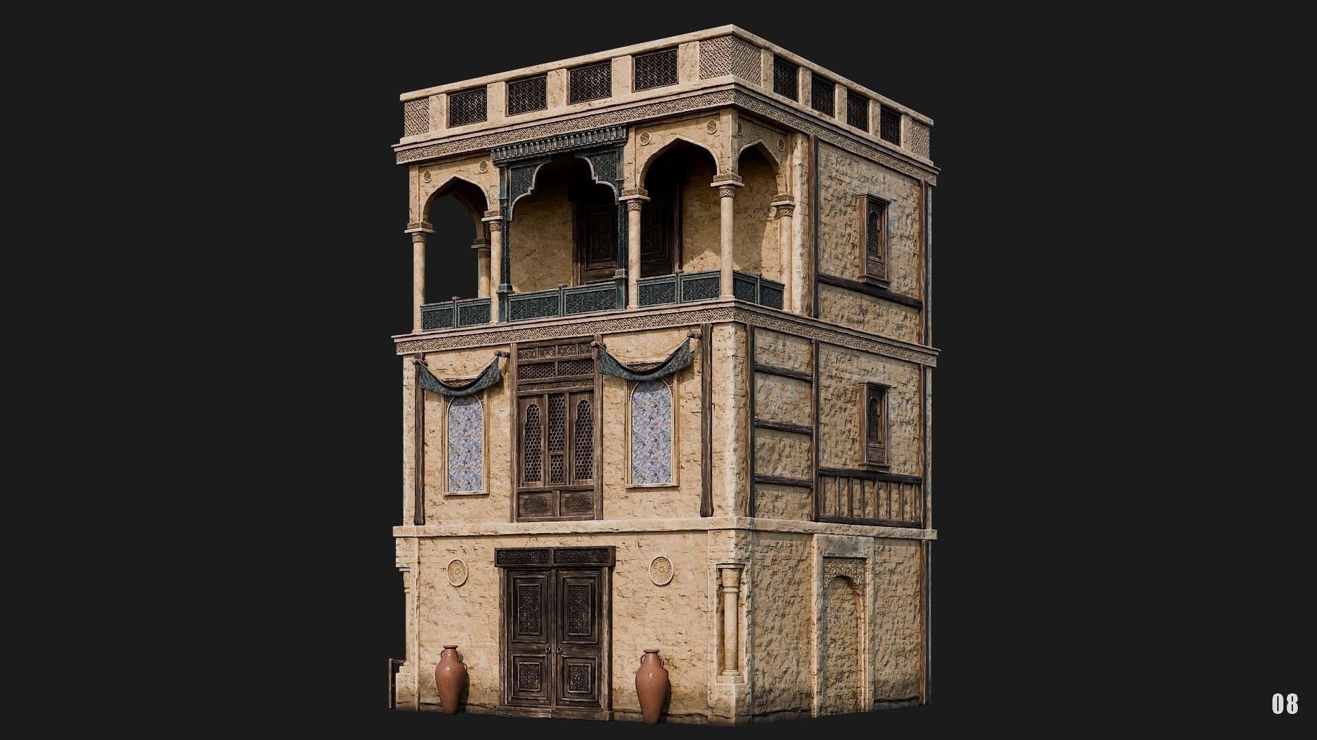 05-08 - Arabic Houses 4K Low-poly 3D model_33