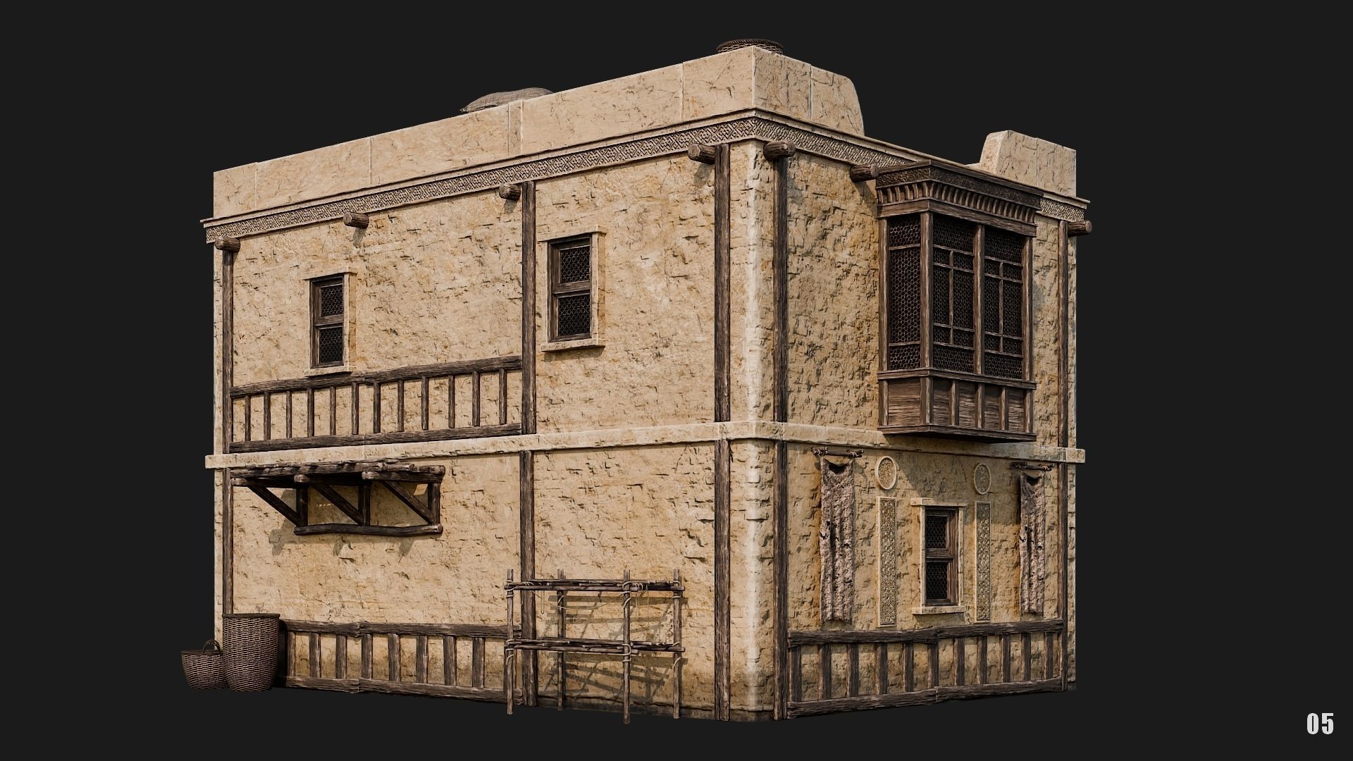 05-08 - Arabic Houses 4K Low-poly 3D model_4