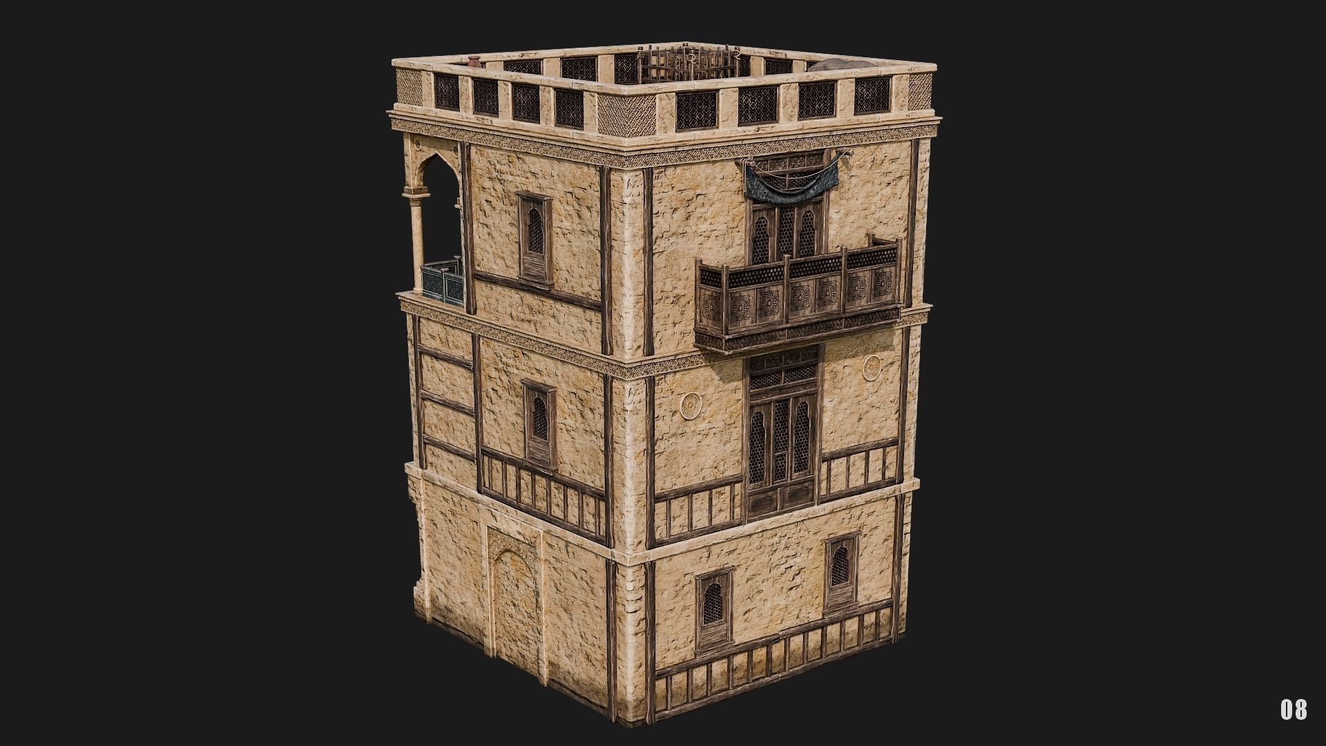 05-08 - Arabic Houses 4K Low-poly 3D model_39