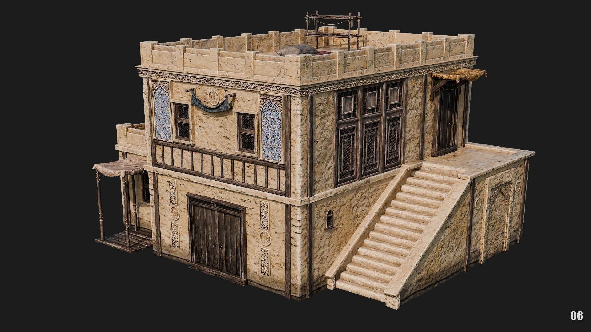 05-08 - Arabic Houses 4K Low-poly 3D model_18