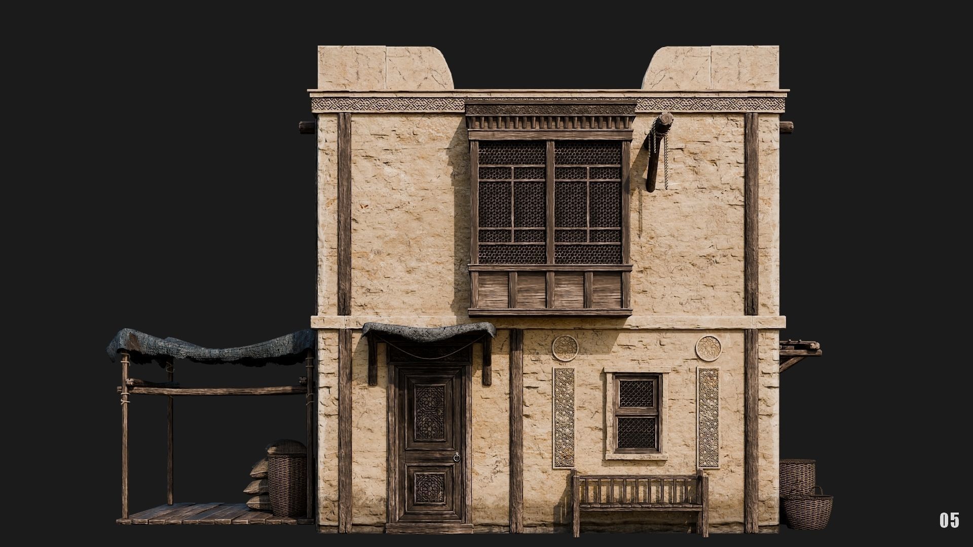 05-08 - Arabic Houses 4K Low-poly 3D model_6