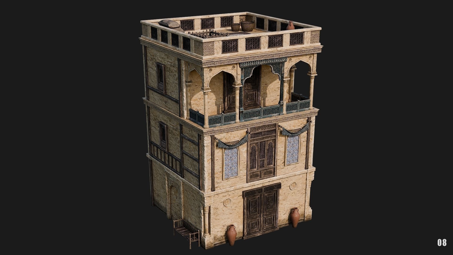 05-08 - Arabic Houses 4K Low-poly 3D model_37
