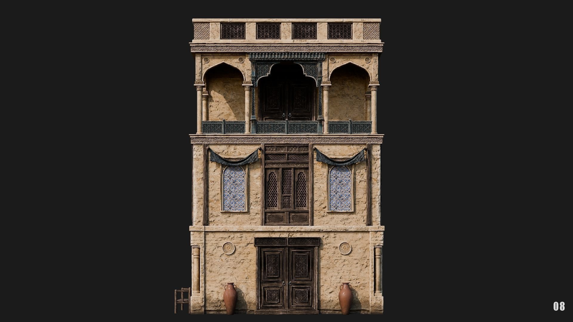 05-08 - Arabic Houses 4K Low-poly 3D model_36