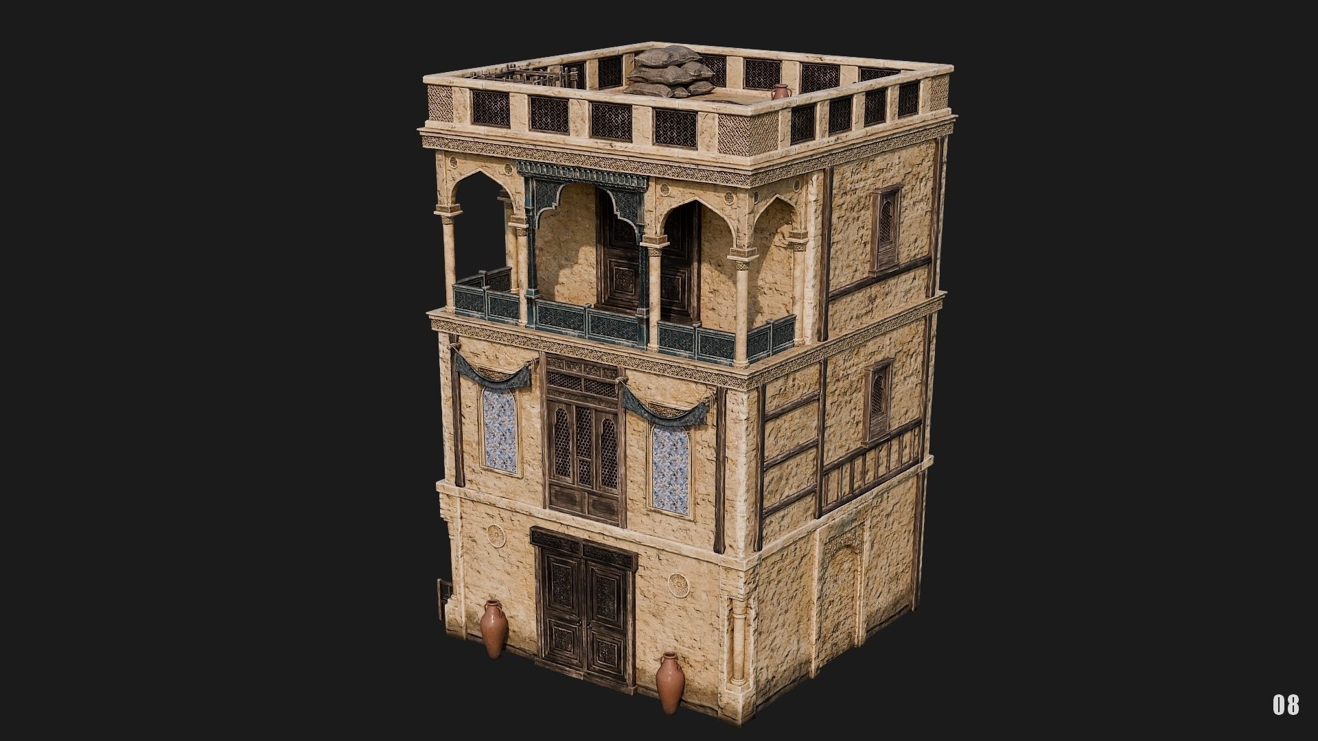 05-08 - Arabic Houses 4K Low-poly 3D model_38