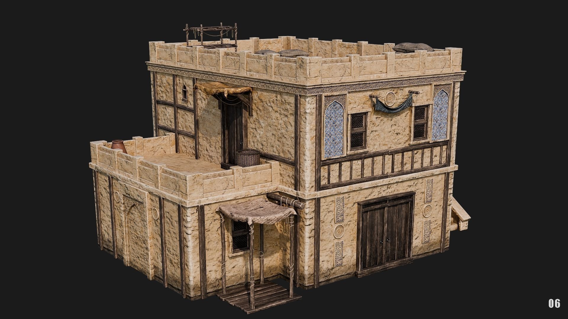 05-08 - Arabic Houses 4K Low-poly 3D model_17