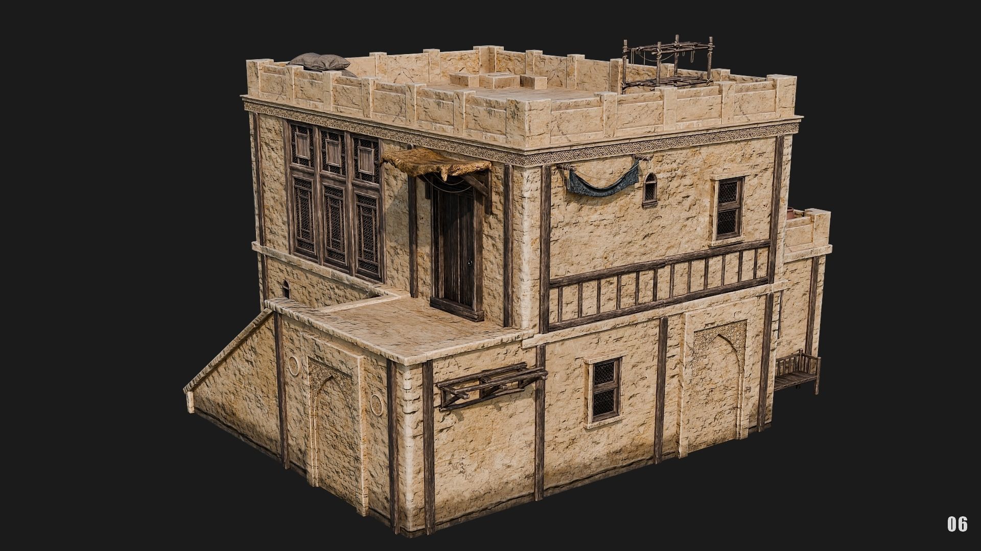 05-08 - Arabic Houses 4K Low-poly 3D model_19