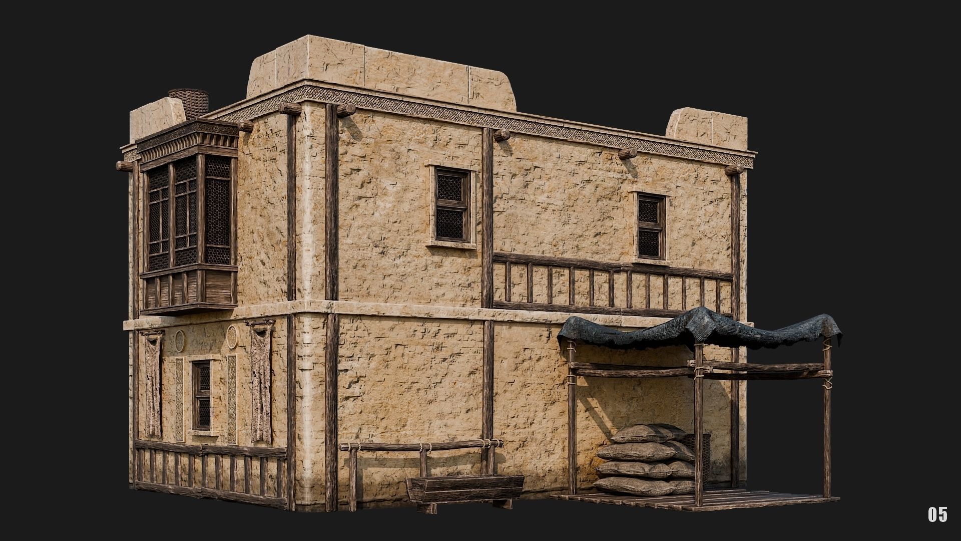 05-08 - Arabic Houses 4K Low-poly 3D model_5