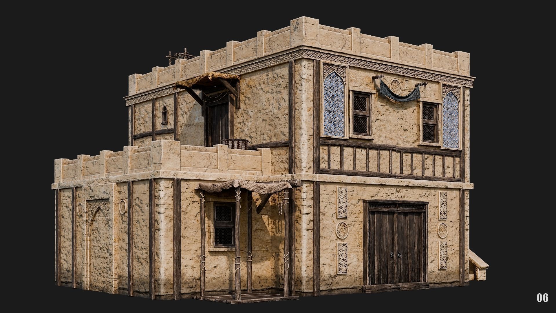 05-08 - Arabic Houses 4K Low-poly 3D model_11