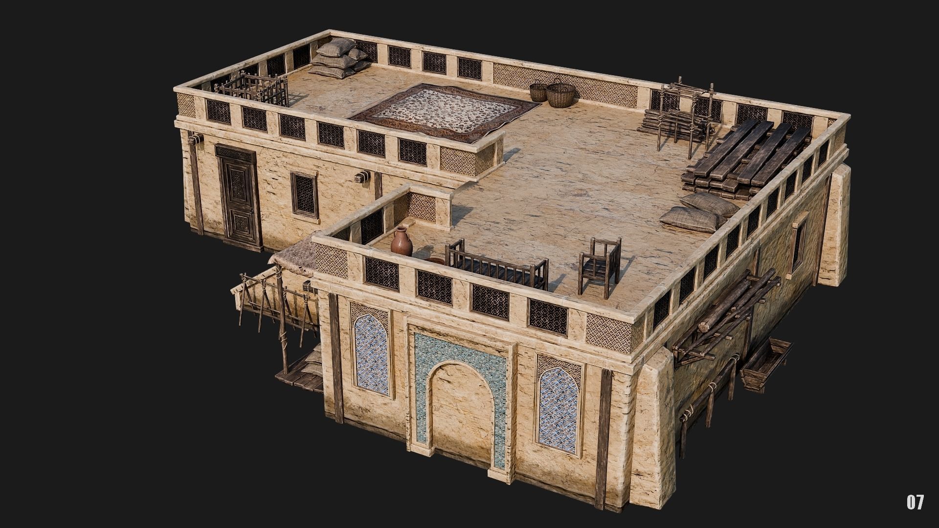 05-08 - Arabic Houses 4K Low-poly 3D model_28