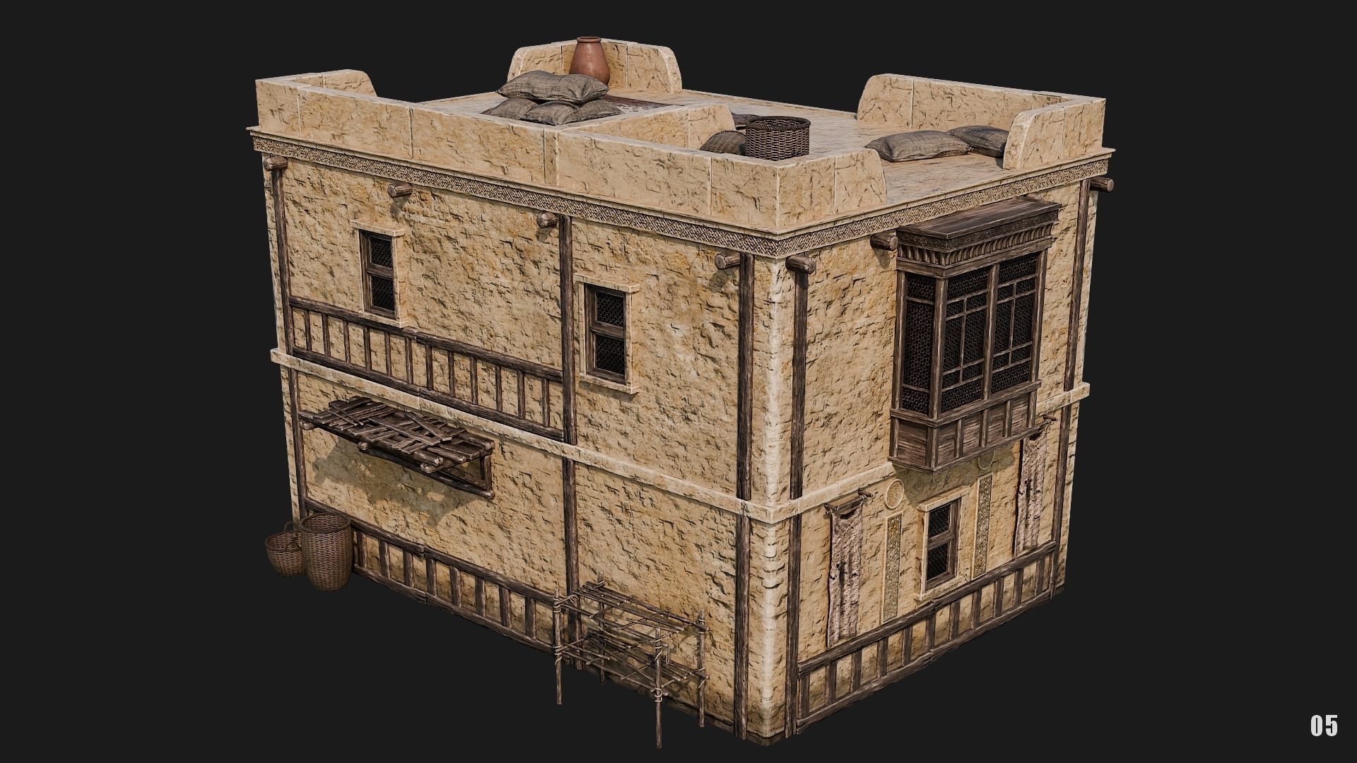 05-08 - Arabic Houses 4K Low-poly 3D model_9