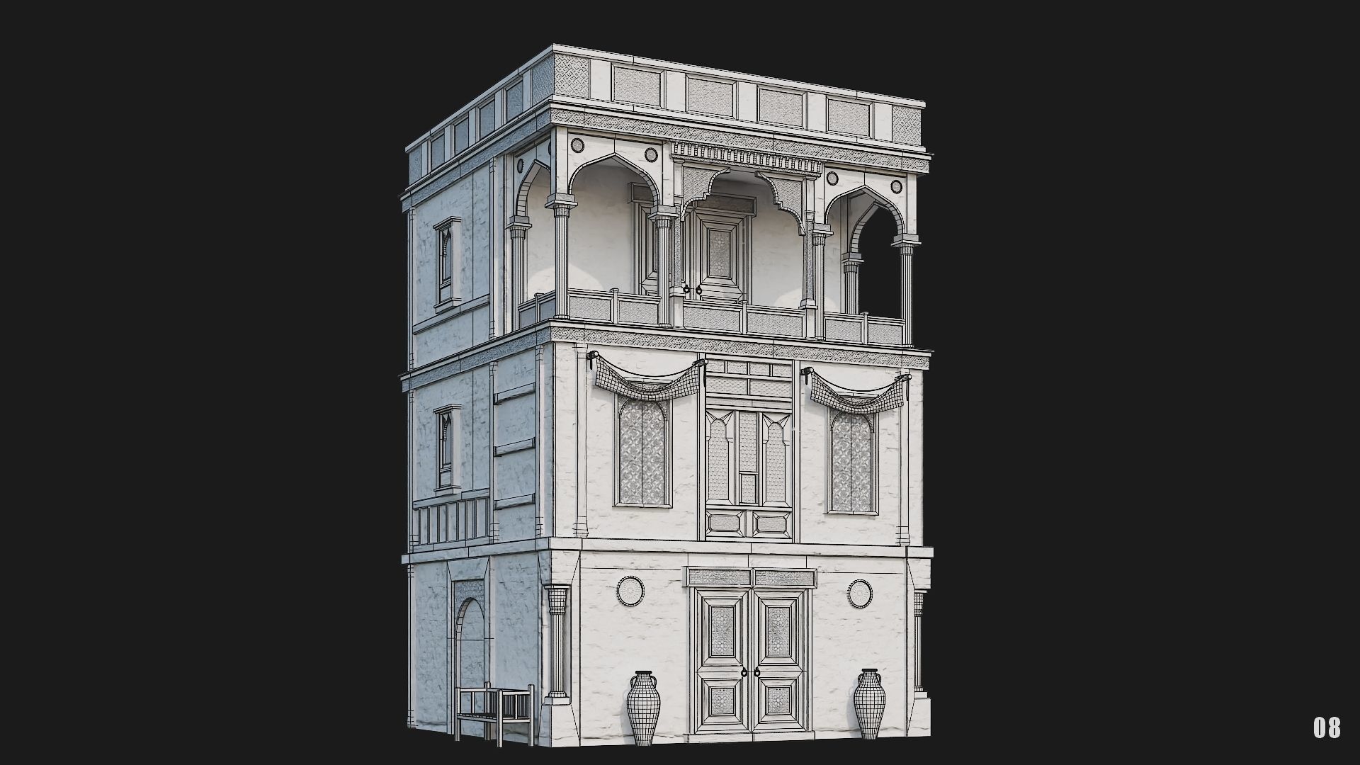05-08 - Arabic Houses 4K Low-poly 3D model_32
